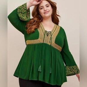 Torrid Green and Gold Blouse Game of Thrones